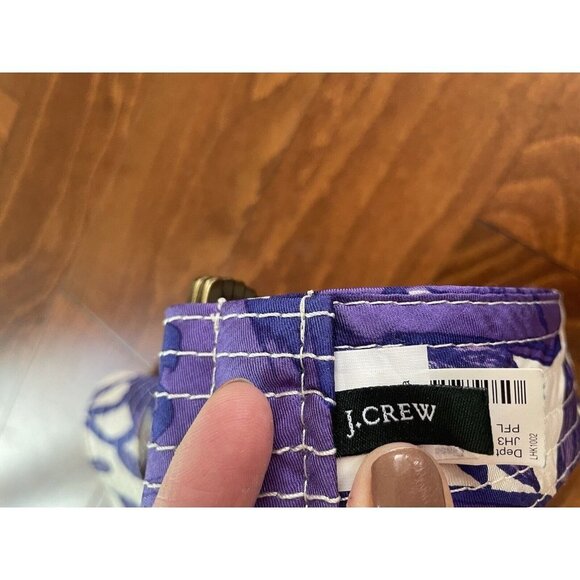 J. Crew NWOT Purple & White Floral SILK Belt O-Rings - Size S/M - 40" Lo… - Picture 4 of 6